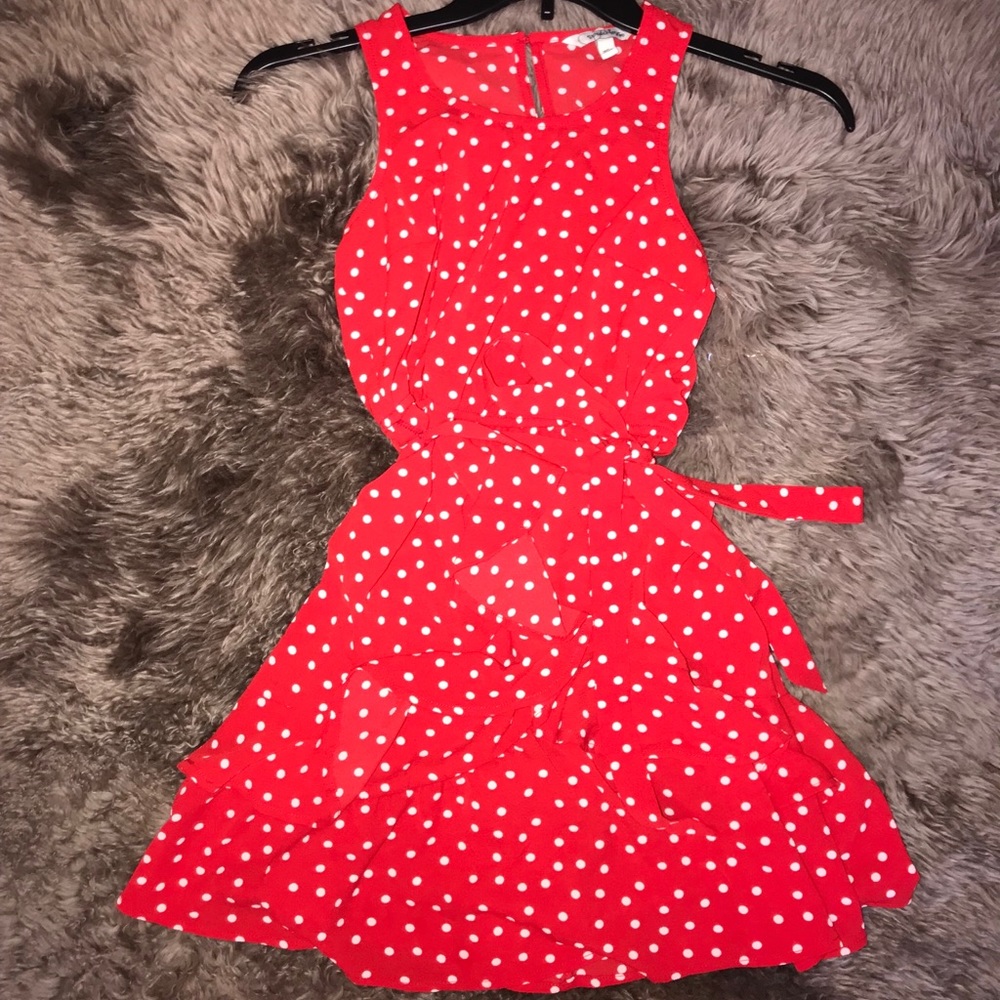 Red polka dots dress